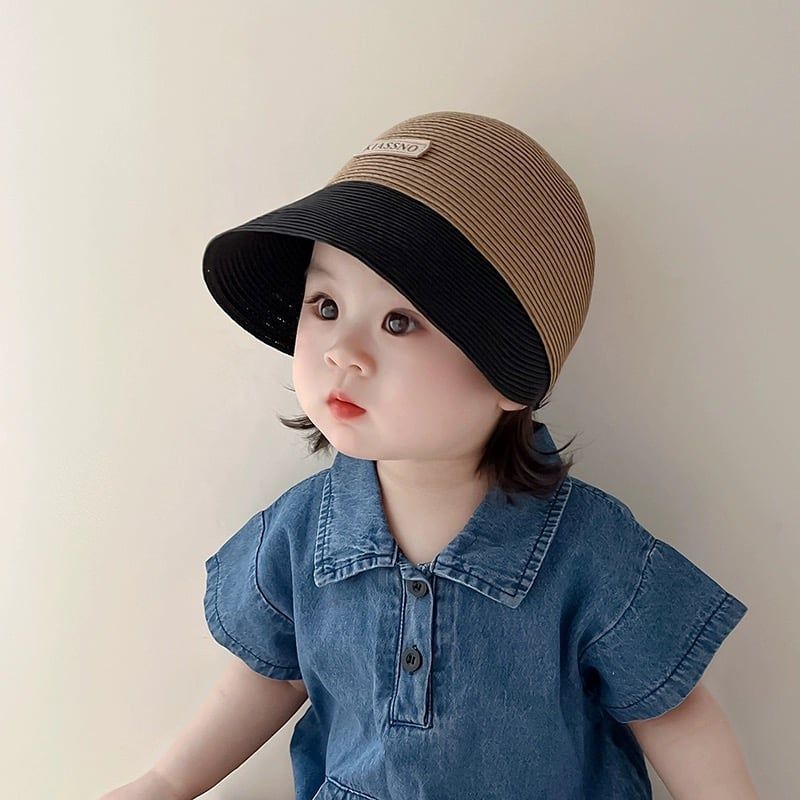 Mũ cói viền phối màu 2 màu BG size 1-6y