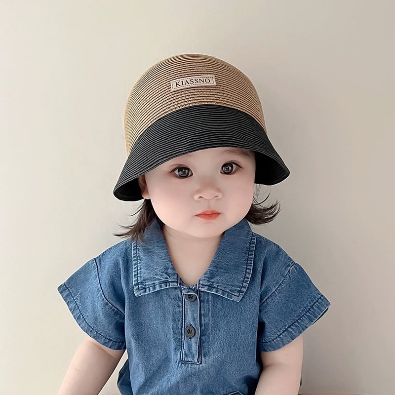 Mũ cói viền phối màu 2 màu BG size 1-6y