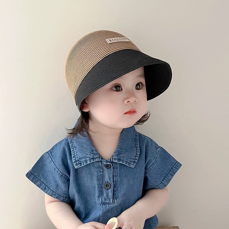 Mũ cói viền phối màu 2 màu BG size 1-6y