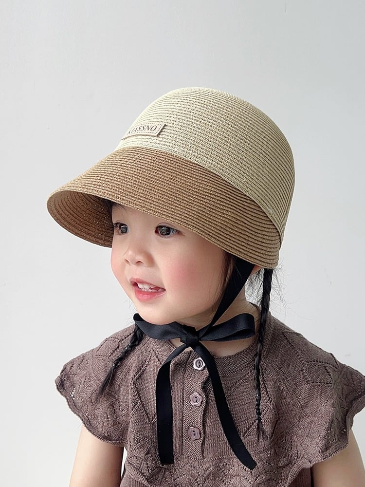 Mũ cói viền phối màu 2 màu BG size 1-6y