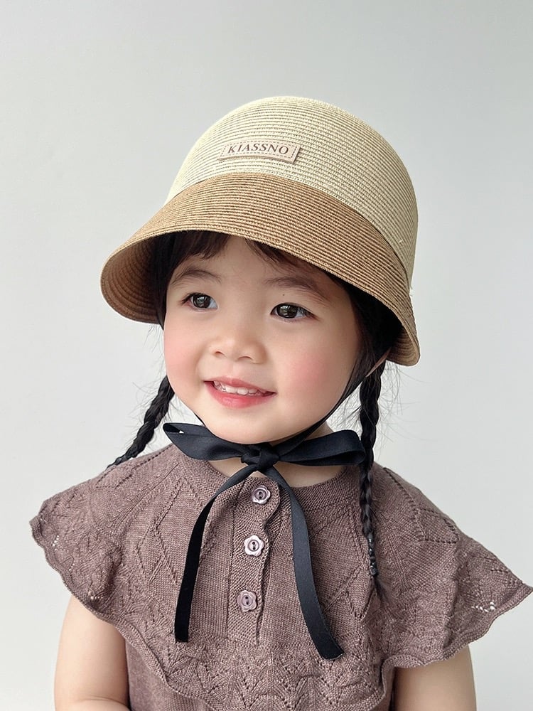 Mũ cói viền phối màu 2 màu BG size 1-6y