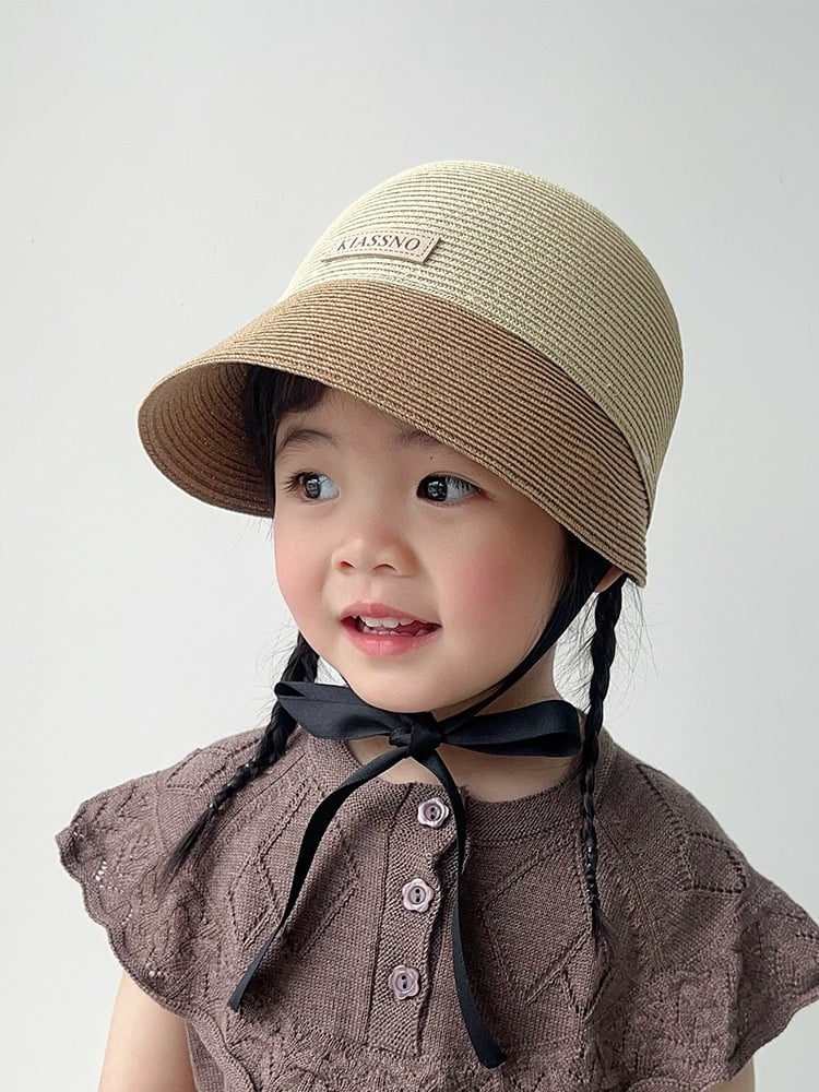 Mũ cói viền phối màu 2 màu BG size 1-6y