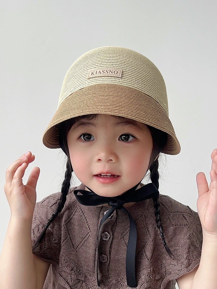 Mũ cói viền phối màu 2 màu BG size 1-6y