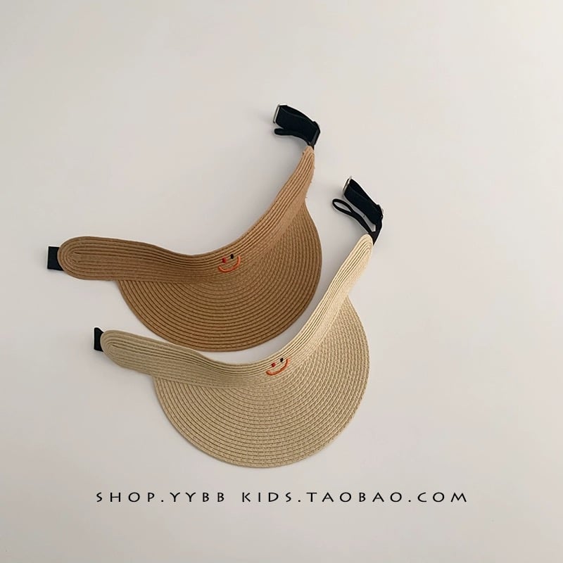Mũ cói nửa đầu mặt cười 2 màu BTBG size 2-8y
