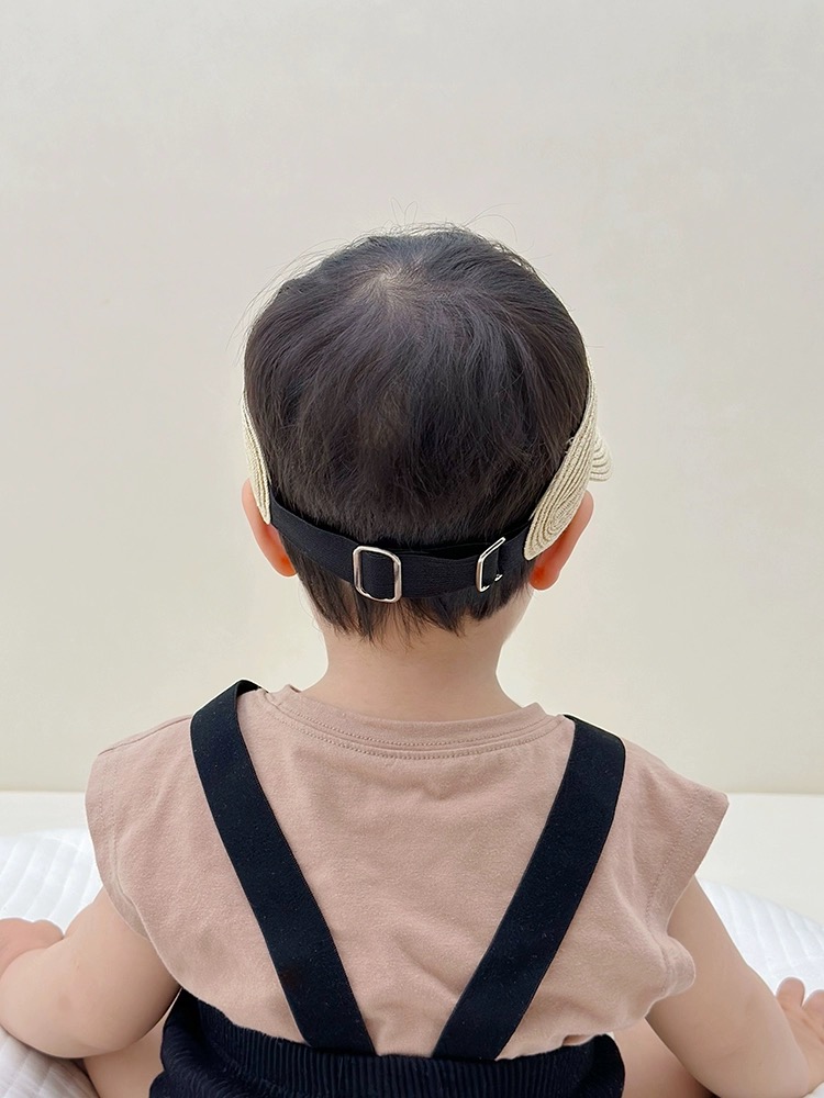 Mũ cói nửa đầu mặt cười 2 màu BTBG size 2-8y