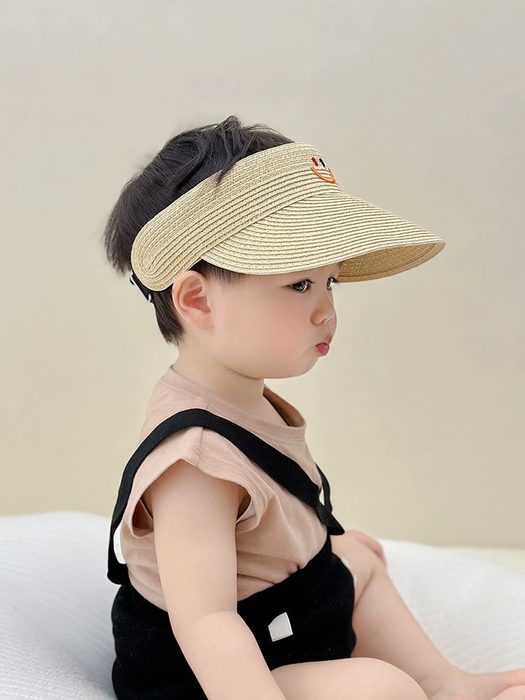 Mũ cói nửa đầu mặt cười 2 màu BTBG size 2-8y