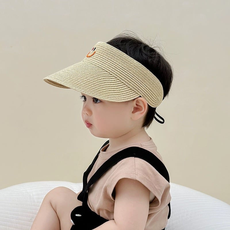 Mũ cói nửa đầu mặt cười 2 màu BTBG size 2-8y