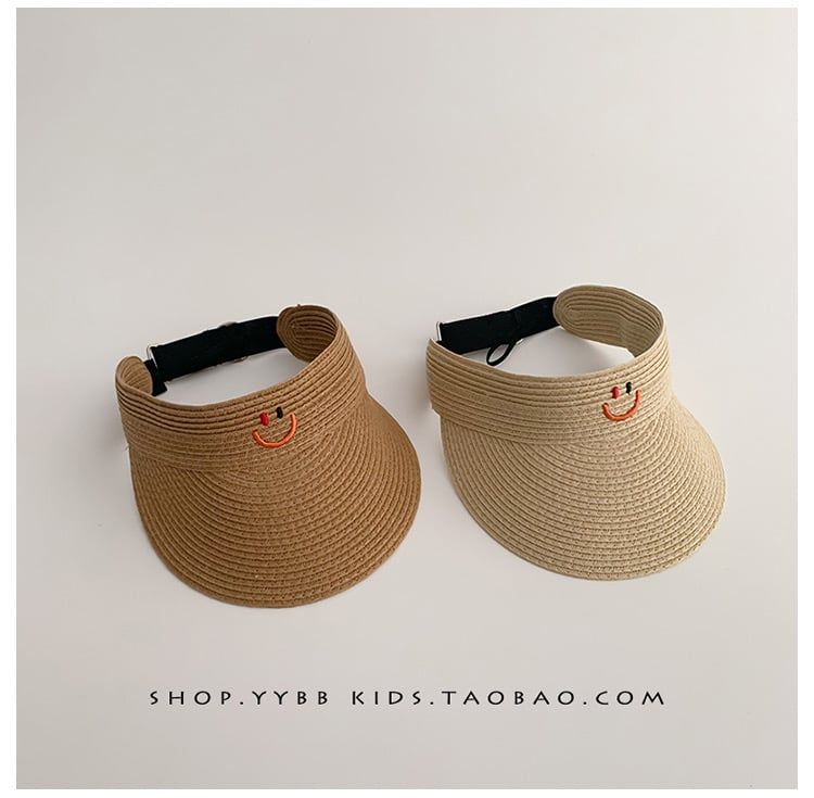 Mũ cói nửa đầu mặt cười 2 màu BTBG size 2-8y
