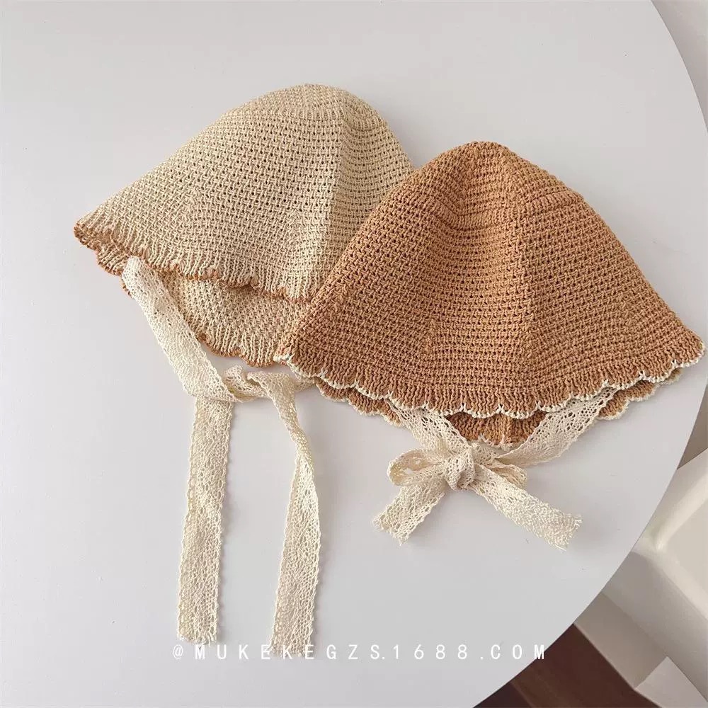 Mũ cói viền lượn sóng nhiều màu BG size 3-10y