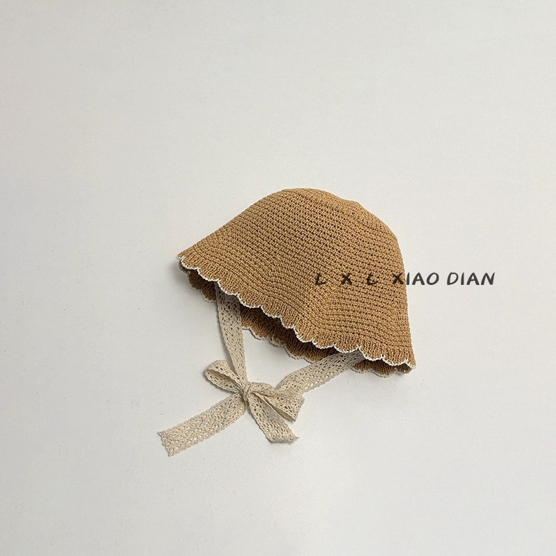 Mũ cói viền lượn sóng nhiều màu BG size 3-10y