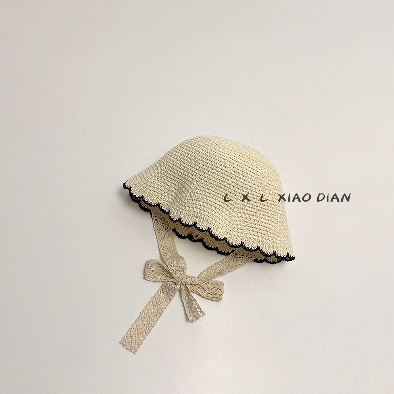 Mũ cói viền lượn sóng nhiều màu BG size 3-10y