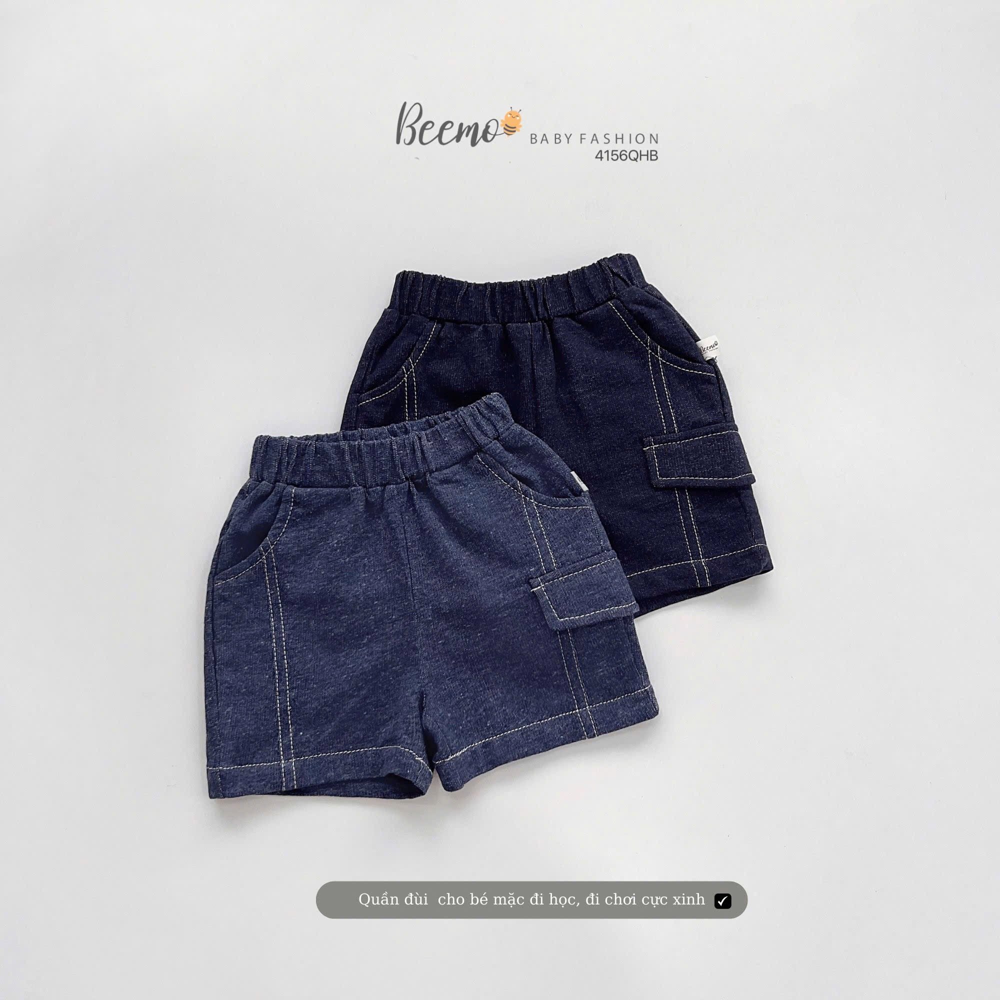 Quần da cá giả jean Beemo phối nắp túi 2 màu cho bé trai size 80-130
