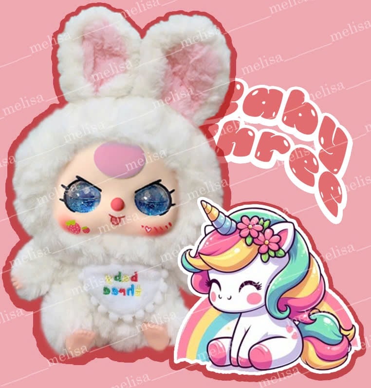 MLS 4092 - Bộ Melisa baby three áo hồng thỏ pony phối ren + quần dài kem bé gái size 2-12y