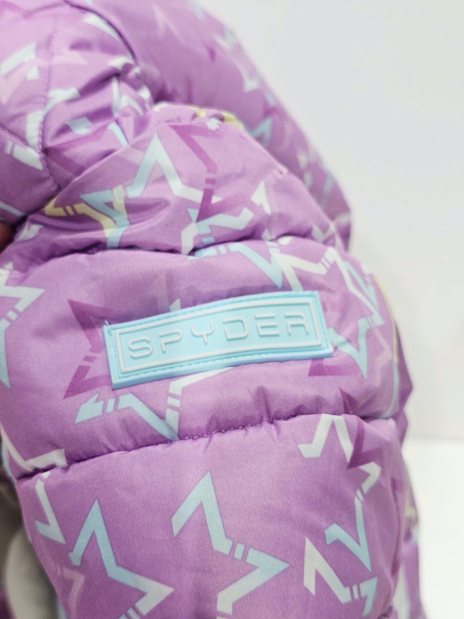 Áo khoác phao S.pyder dư xịn màu tím hoạ tiết sao bé gái size 2-8y