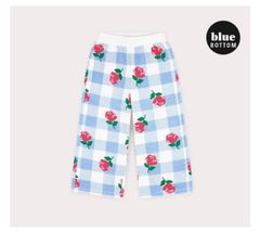 Quần nỉ da cá dáng suông Hejmini kẻ caro hoa hồng