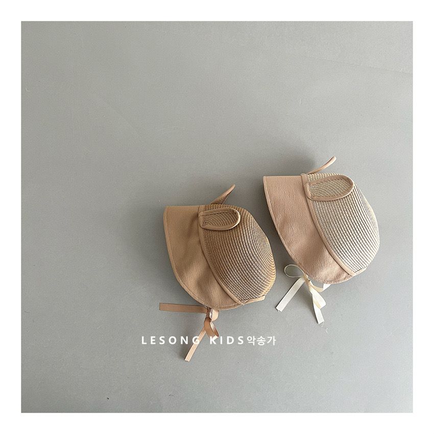 Mũ cói tai thỏ 2 màu be / nâu Free size 2 - 5y