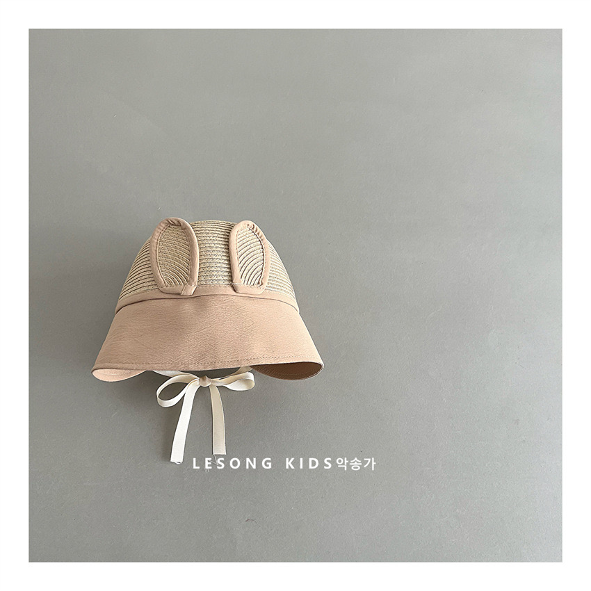 Mũ cói tai thỏ 2 màu be / nâu Free size 2 - 5y