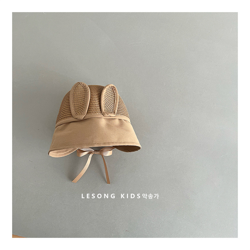 Mũ cói tai thỏ 2 màu be / nâu Free size 2 - 5y