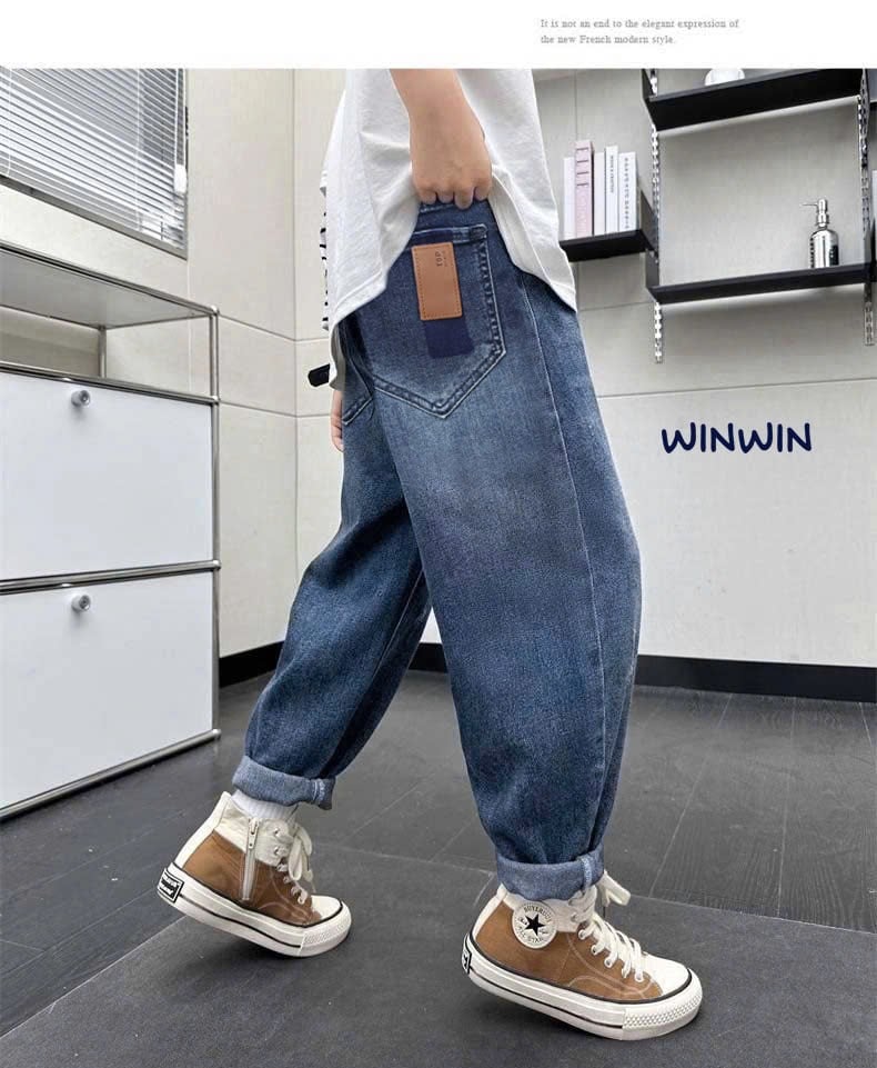 Quần jean baggy mềm Nexxi cho bé trai 2 màu size 3-14y (form to)