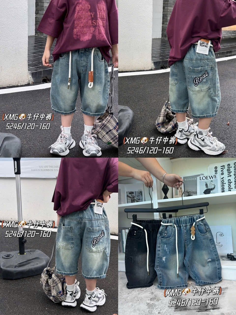 (Size 120-160 ) - Quần short Jean mềm QC nhiều mẫu cho bé trai size 120-160
