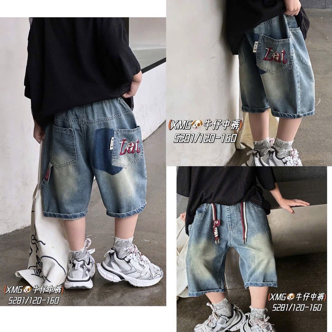 (Size 120-160 ) - Quần short Jean mềm QC nhiều mẫu cho bé trai size 120-160