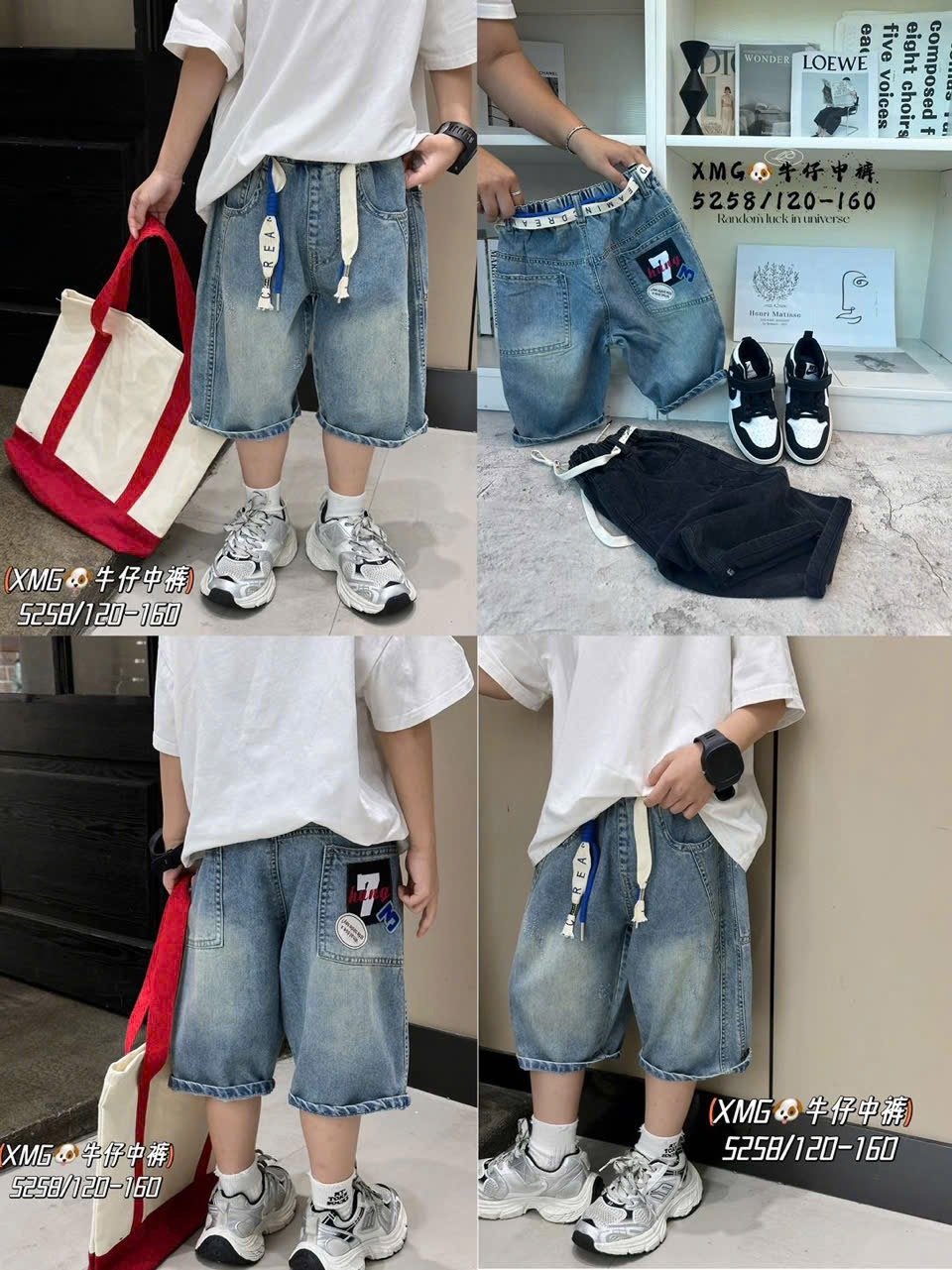 (Size 120-160 ) - Quần short Jean mềm QC nhiều mẫu cho bé trai size 120-160