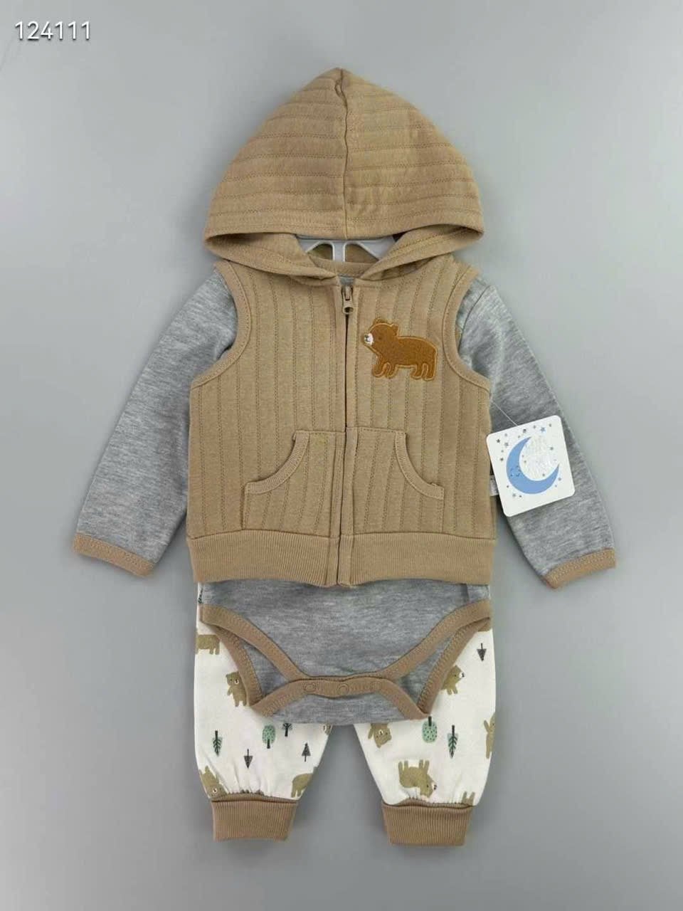 Set 3ct Duck & Duck body+quần+gile chần bông cho bé sơ sinh size 3-9m