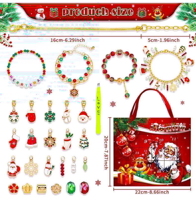 Hộp quà noel ngẫu nhiên - vòng tay kèm charm chủ đề noel cho bé