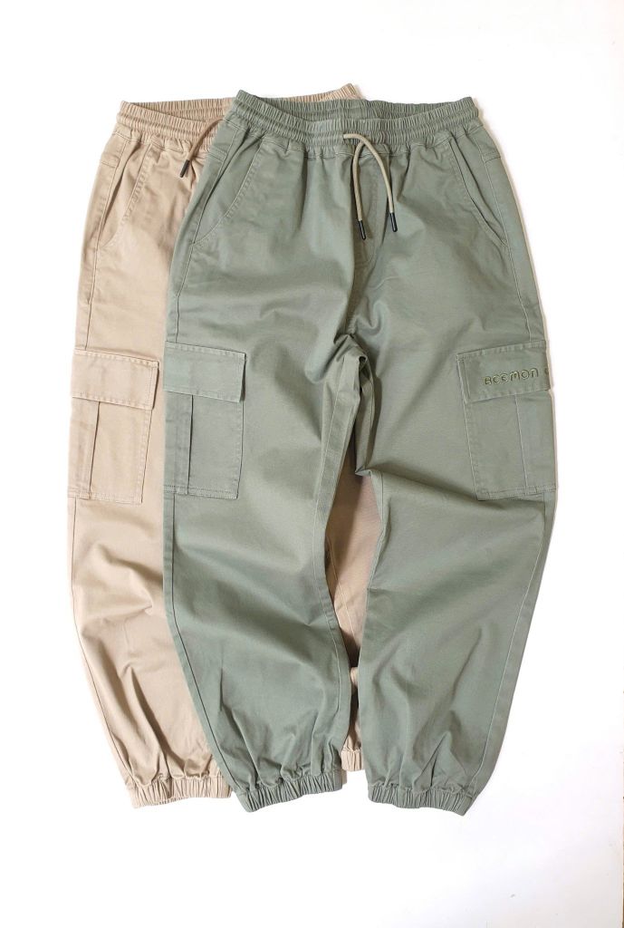 Quần jogger kaki mềm Beemon túi hộp 2 màu be/rêu cho bé size 120-160