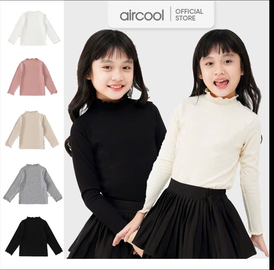 Áo thun tăm giữ nhiệt cổ bèo Aircool nhiều màu Mẹ và Bé gái size 4-15y