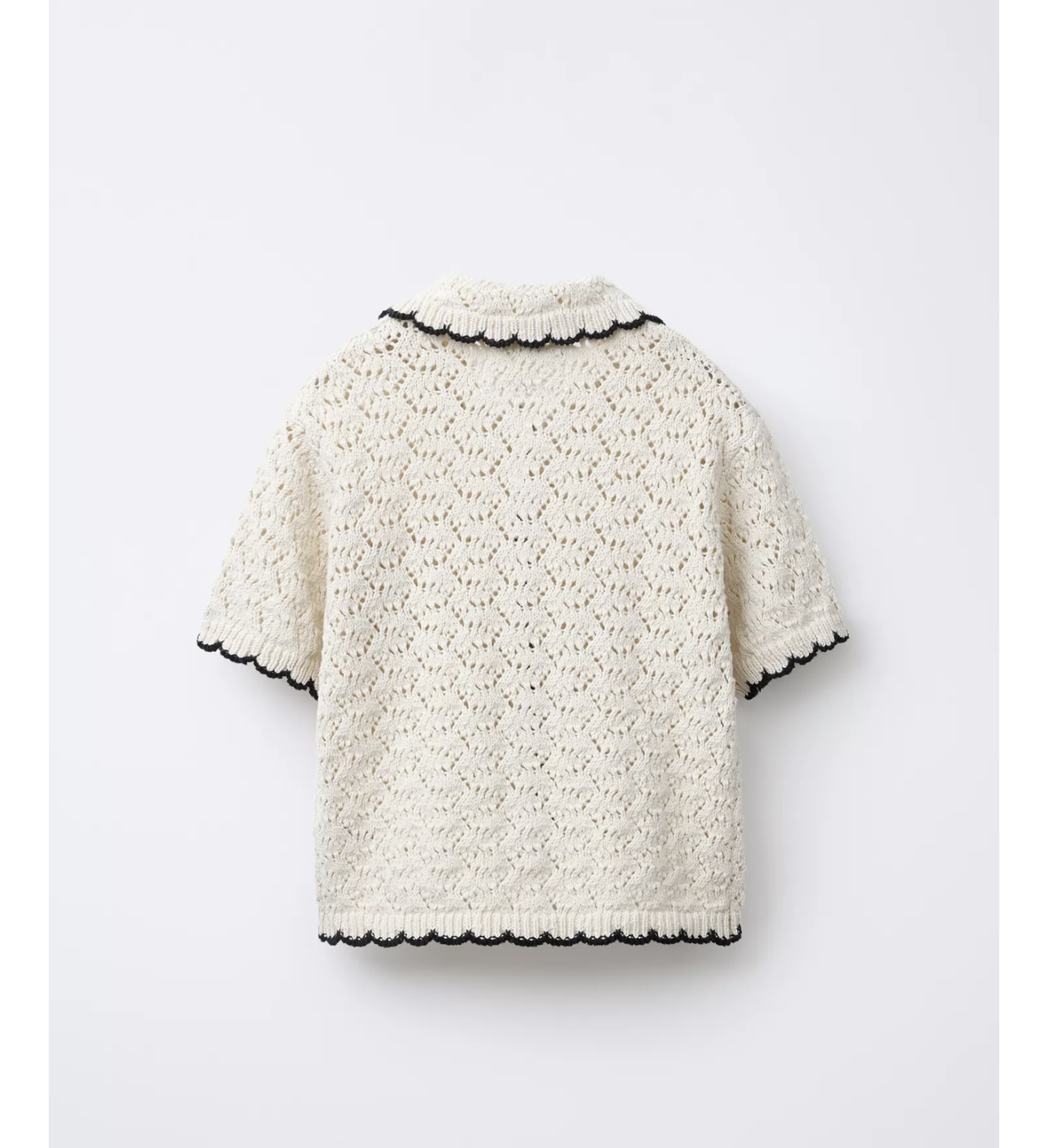 Áo len dệt ZR màu be viền đen size 6 - 14y