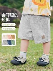 Quần cotton da cá mỏng Cute Panda thêu mặt gấu size 90 - 120