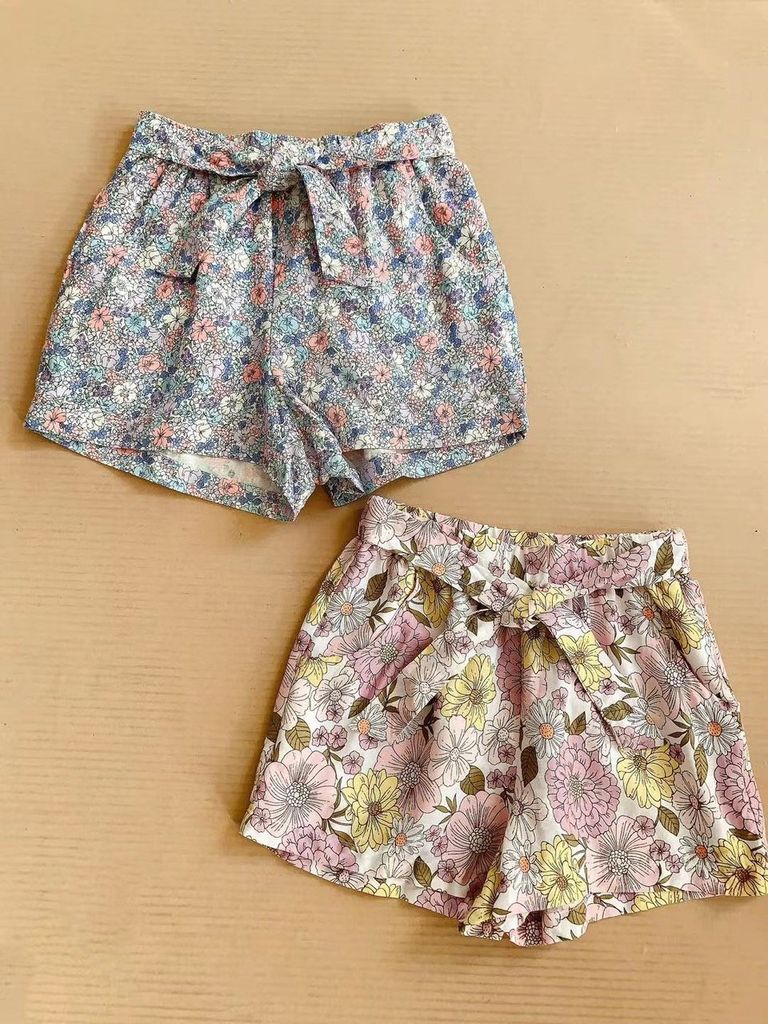 QBG29 - Quần short Youth thô đũi hoạ tiết hoa nhiều màu BG size