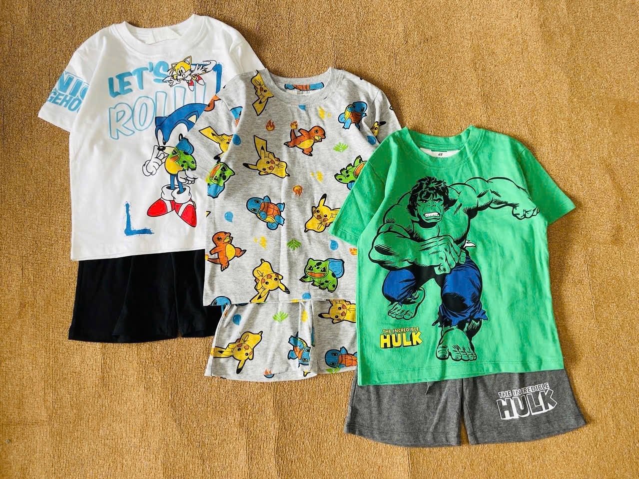 Bộ cotton Hm nhiều mẫu cho bé trai size 2 - 10y ( Bảng màu 2 )