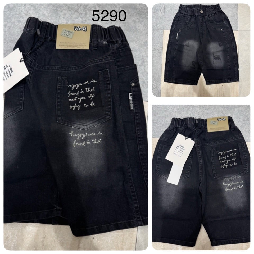 (Size 120-160 ) - Quần short Jean mềm QC nhiều mẫu cho bé trai size 120-160