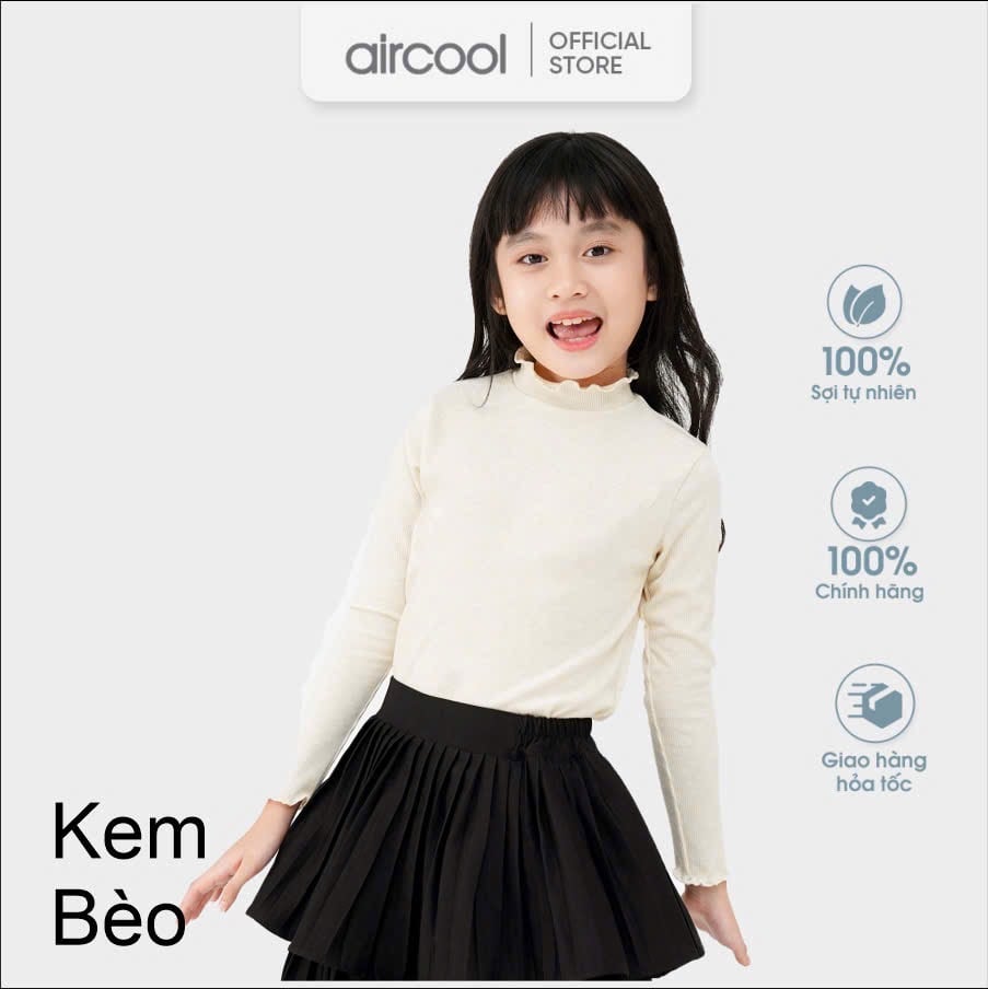 Áo thun tăm giữ nhiệt cổ bèo Aircool nhiều màu Mẹ và Bé gái size 4-15y