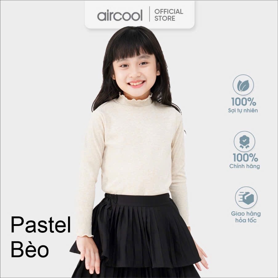 Áo thun tăm giữ nhiệt cổ bèo Aircool nhiều màu Mẹ và Bé gái size 4-15y