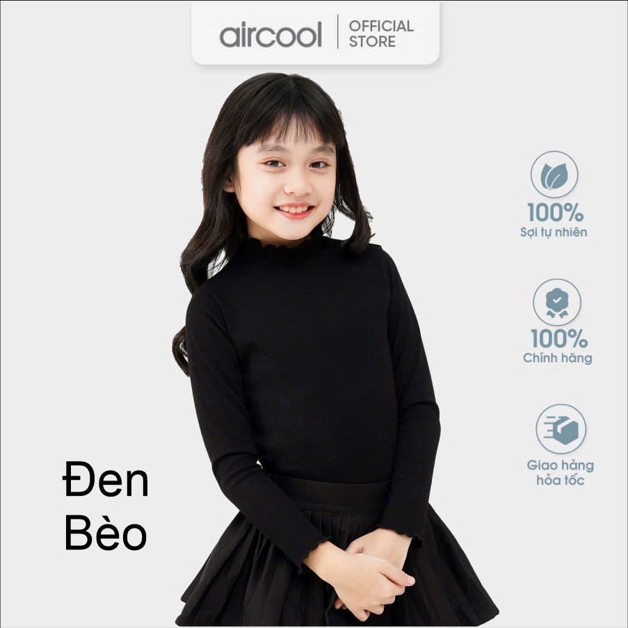 Áo thun tăm giữ nhiệt cổ bèo Aircool nhiều màu Mẹ và Bé gái size 4-15y