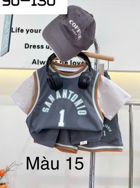 (90-130) - Bộ thể thao phối tay nhiều màu QC cho bé size 90-130