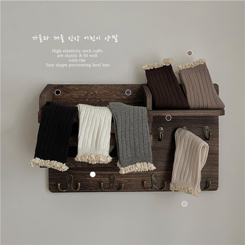 Tất cổ ren trắng nhiều màu cho bé gái size 3-12y