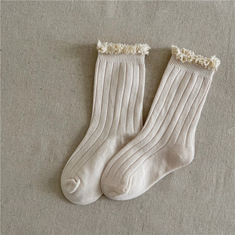 Tất cổ ren trắng nhiều màu cho bé gái size 3-12y