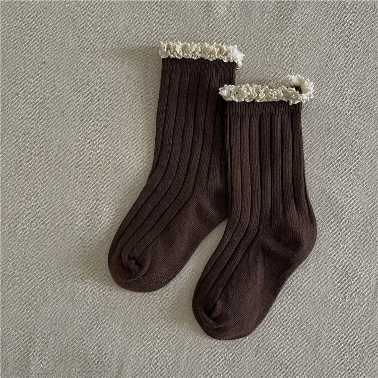 Tất cổ ren trắng nhiều màu cho bé gái size 3-12y