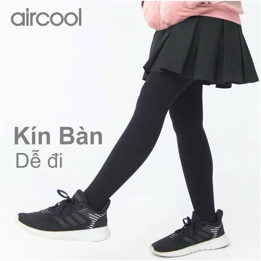 Quần tất Aircool vải sợi giữ nhiệt 2 màu đen/da bé gái size 2-16y