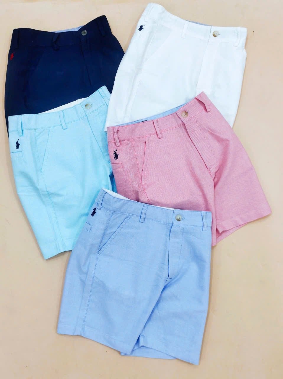 Quần Short Polo R.Lauren dư xịn vải Oxford thêu ngựa nhiều màu bé trai size 4-18y