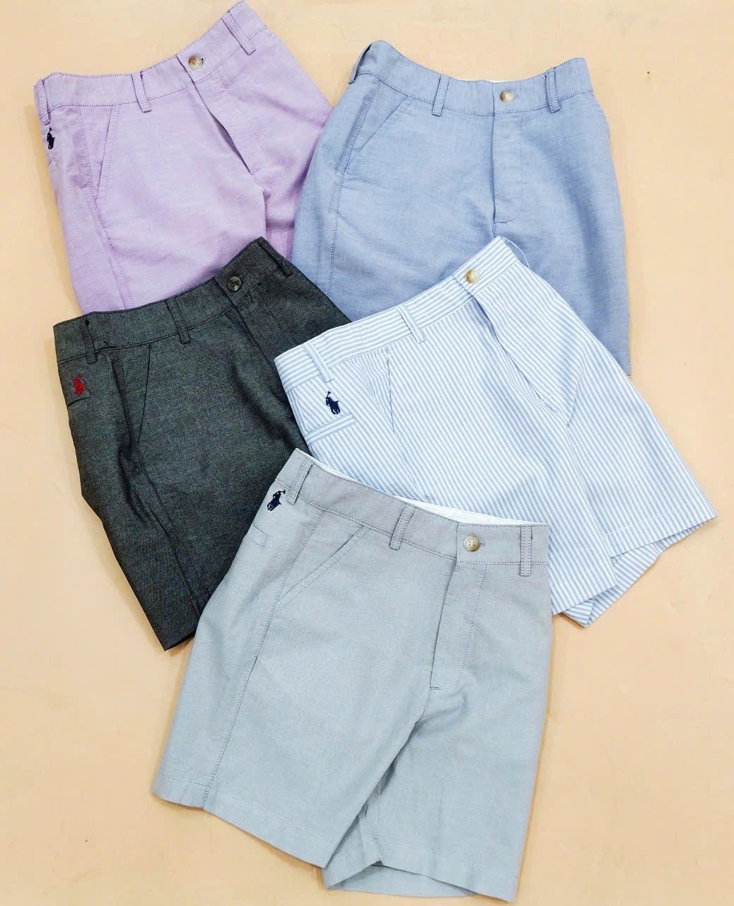 Quần Short Polo R.Lauren dư xịn vải Oxford thêu ngựa nhiều màu bé trai size 4-18y