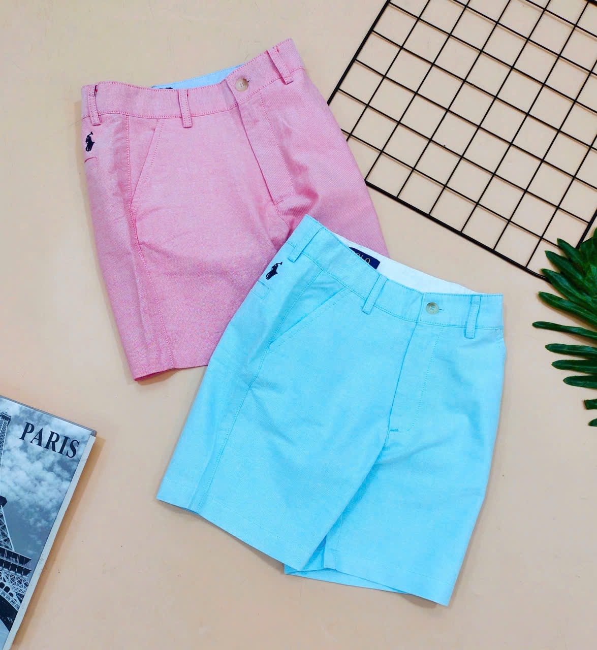 Quần Short Polo R.Lauren dư xịn vải Oxford thêu ngựa nhiều màu bé trai size 4-18y