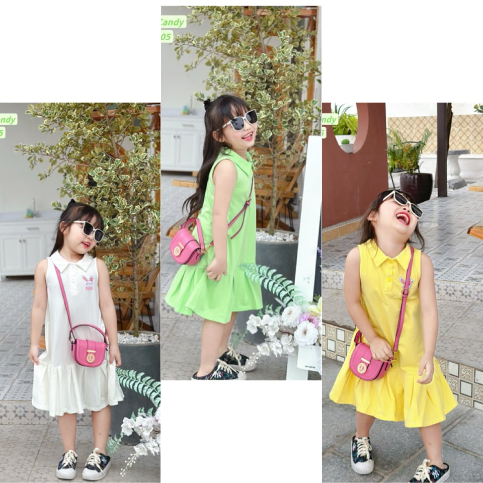 V00048 - Váy Mia Kids cotton cổ đức đuôi cá 2 màu BG size 2-12y