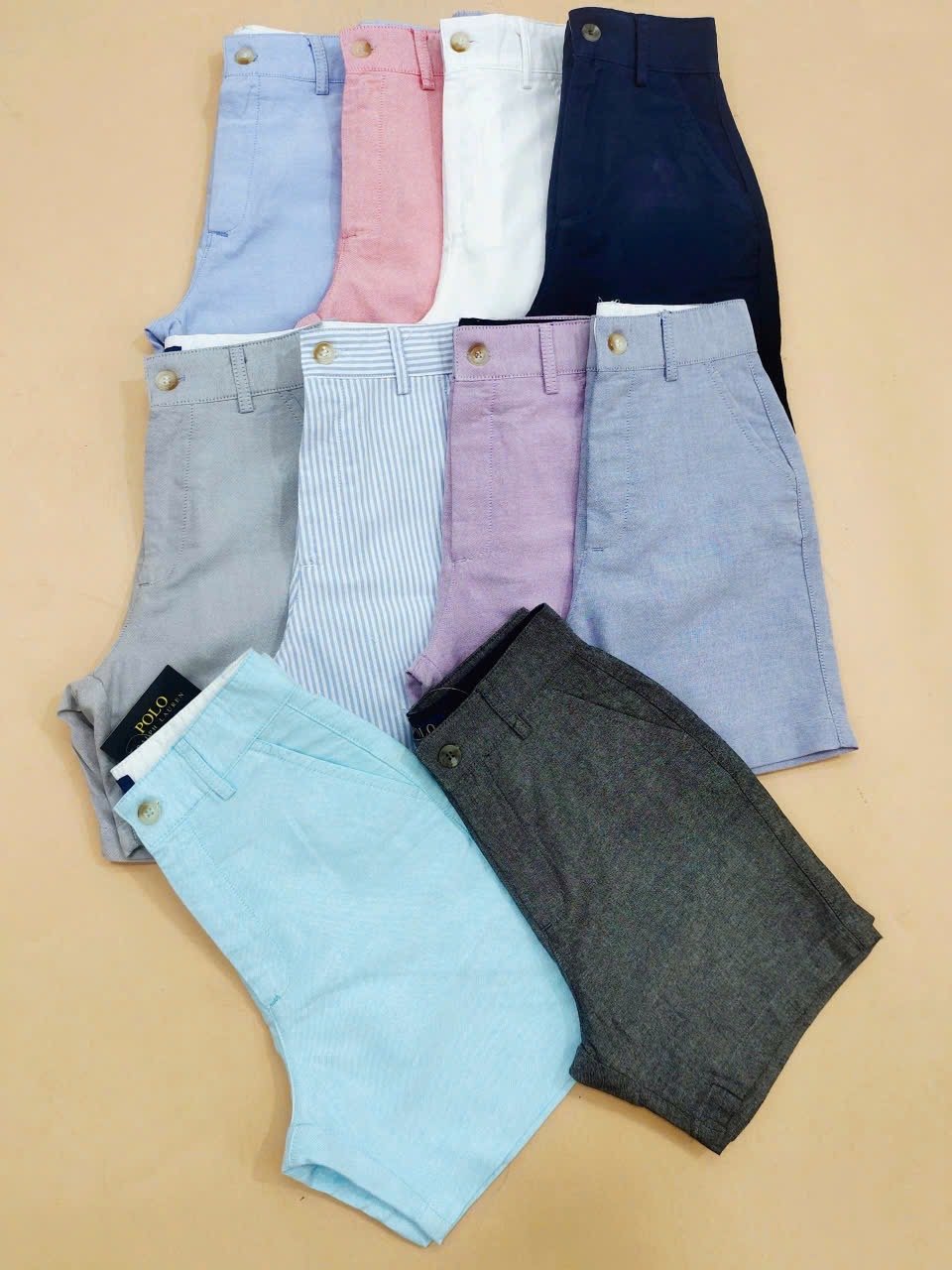 Quần Short Polo R.Lauren dư xịn vải Oxford thêu ngựa nhiều màu bé trai size 4-18y