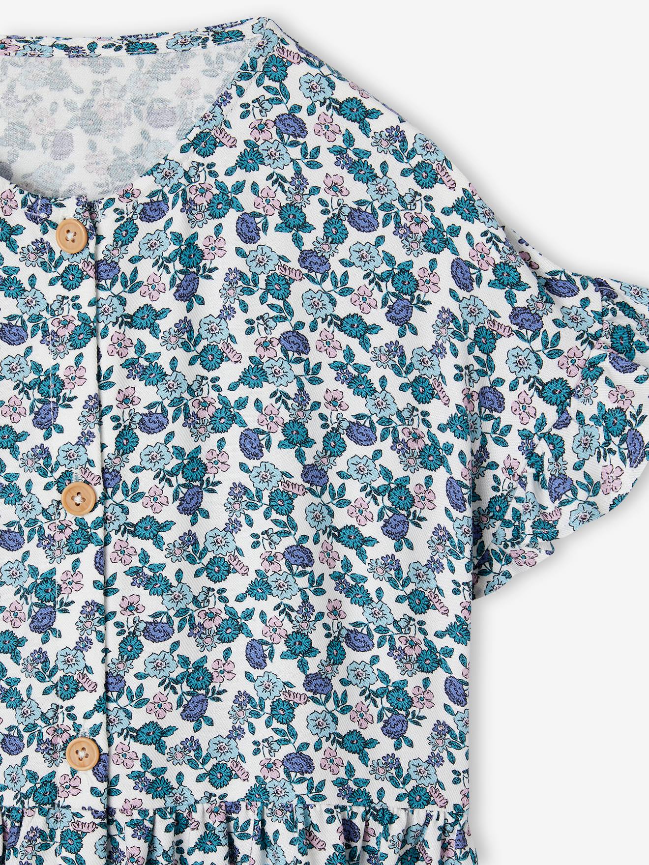 V00050 - Váy lanh hoa nhí nhiều màu BG size 2-14y