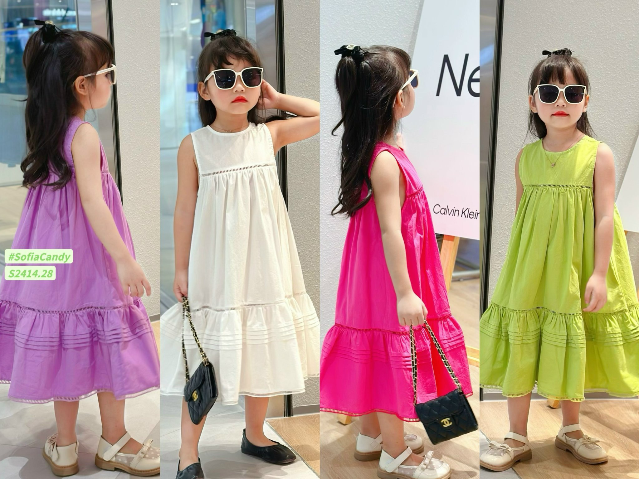 V00021 - Váy thô Sofia Candy sát nách đuôi cá 4 màu BG size 1 - 10y